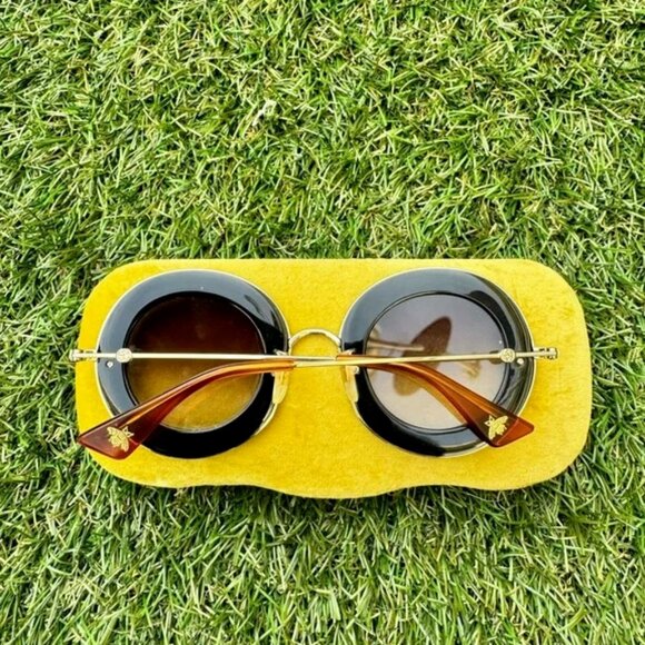 New Gucci GG0113S Oversized Round Black Women Sunglasses main image 5